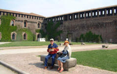 Dans la cour du Castello Sforzesco